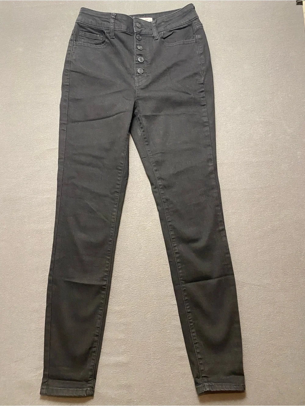 SO Black Skinny Button-Fly Women's Jeans 7/29W